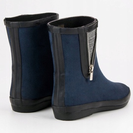 Kylie Chanclos de gamuza con cremallera decorativa azul marino 7