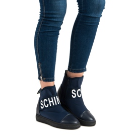 Bestelle Zapatillas altas de moda blanco azul marino 2