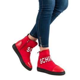 Bestelle Zapatillas altas de moda blanco rojo 2