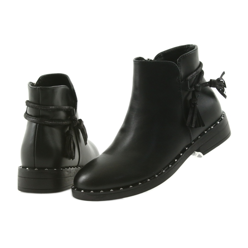 Botas negras con flecos Filippo black 461 negro 5