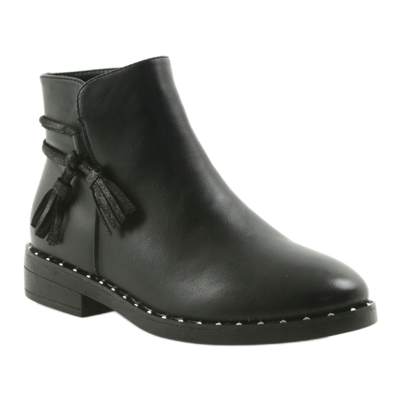Botas negras con flecos Filippo black 461 negro 1