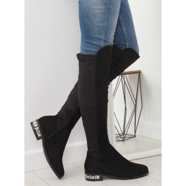 Botas de muslo negras para mujer 0-236 Black negro 2