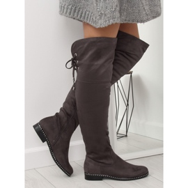 Botas mosqueteras grises para mujer 7538-PG Gris 2 Botas mosqueteras grises para mujer 7538-PG Gris 2