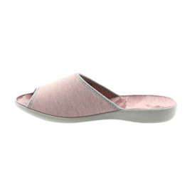Zapatillas mujer befado 254D098 pantuflas gris rosa 2