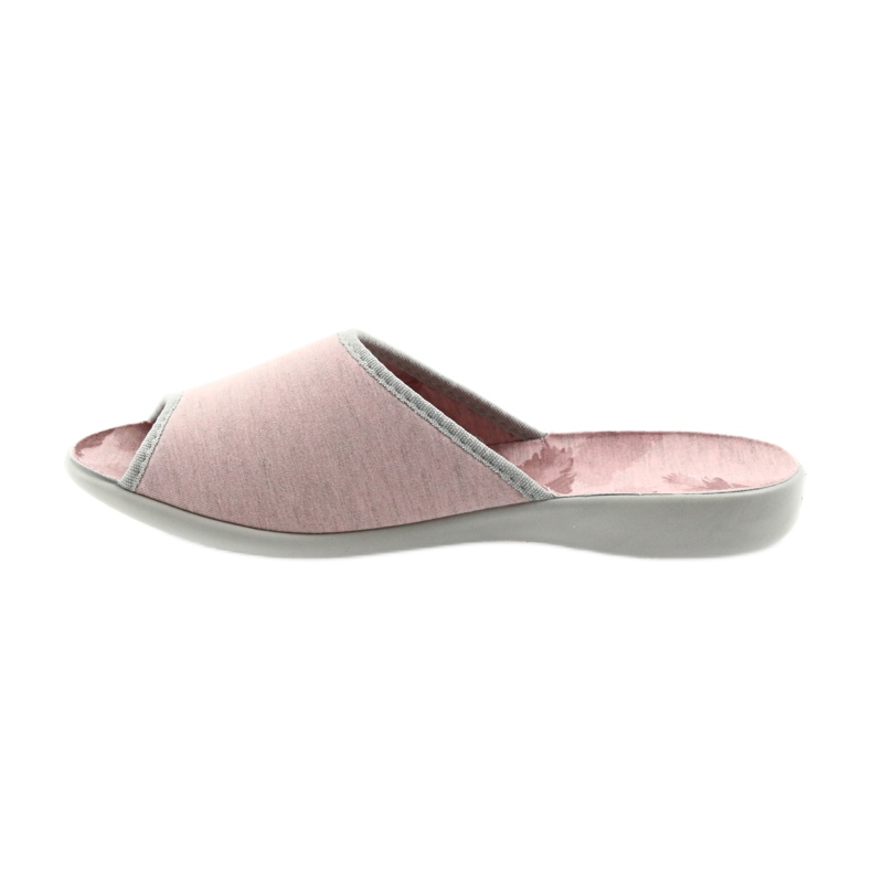 Zapatillas mujer befado 254D098 pantuflas gris rosa 2