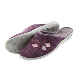 Zapatillas mujer befado 235d152 pantuflas púrpura 4