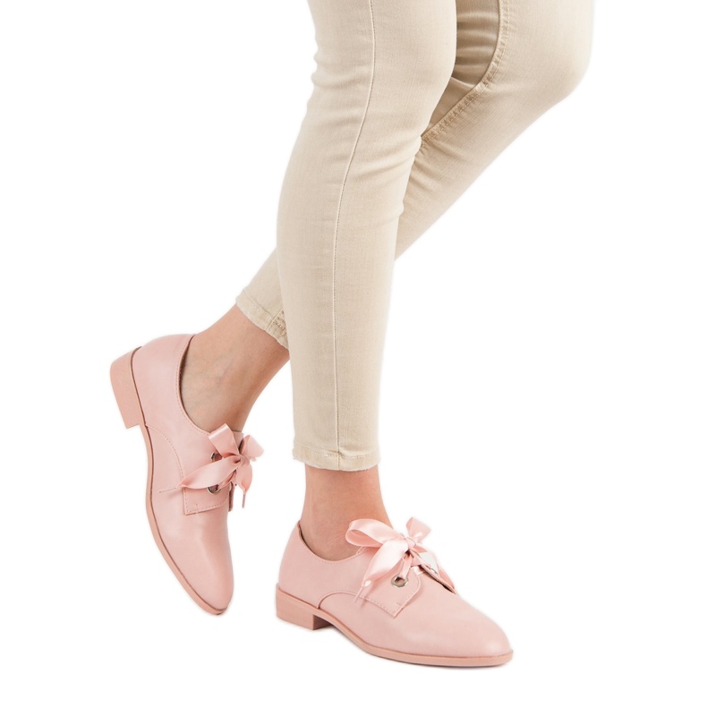 Tina&Co Zapatos brogues atados rosado 1