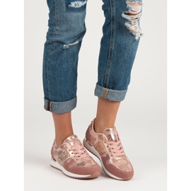 Calzado deportivo de moda amarillo rosado 2