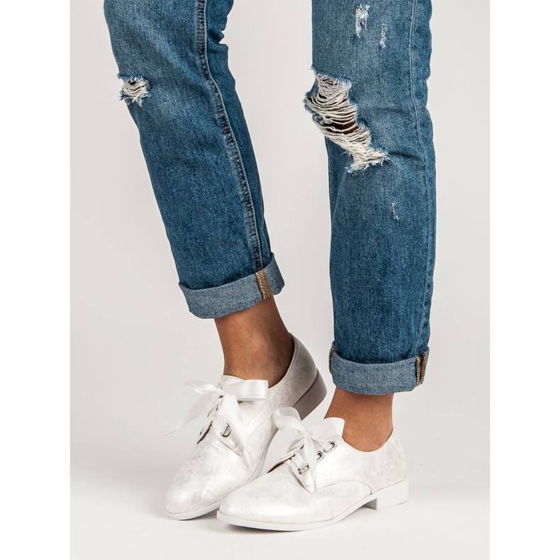 Juliet Zapatos brogues atados blanco gris 1 Juliet Zapatos brogues atados blanco gris 1