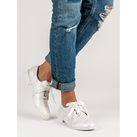 Juliet Zapatos brogues atados blanco gris 2 Juliet Zapatos brogues atados blanco gris 2