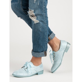 Juliet Zapatos brogues atados azul gris 2