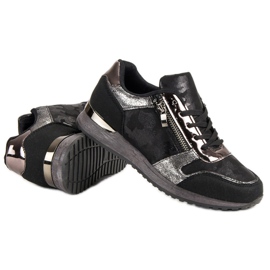 Calzado deportivo con cremallera decorativa negro gris 1