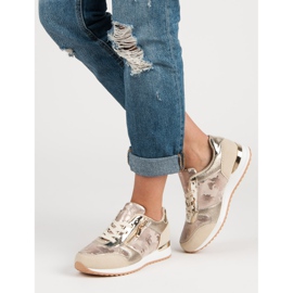 Calzado deportivo con cremallera decorativa amarillo rosa 2