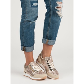 Calzado deportivo con cremallera decorativa amarillo rosado 1