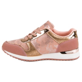 Calzado deportivo con cremallera decorativa amarillo rosado 5