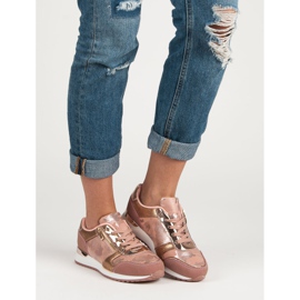 Calzado deportivo con cremallera decorativa amarillo rosa 1