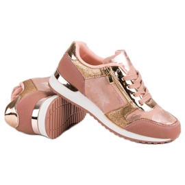 Calzado deportivo con cremallera decorativa amarillo rosado 6
