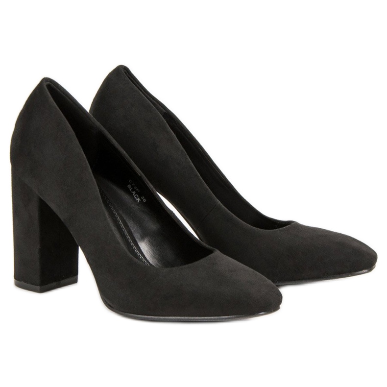 Seastar Zapatos de tacón de ante en un pilar negro 1 Seastar Zapatos de tacón de ante en un pilar negro 1
