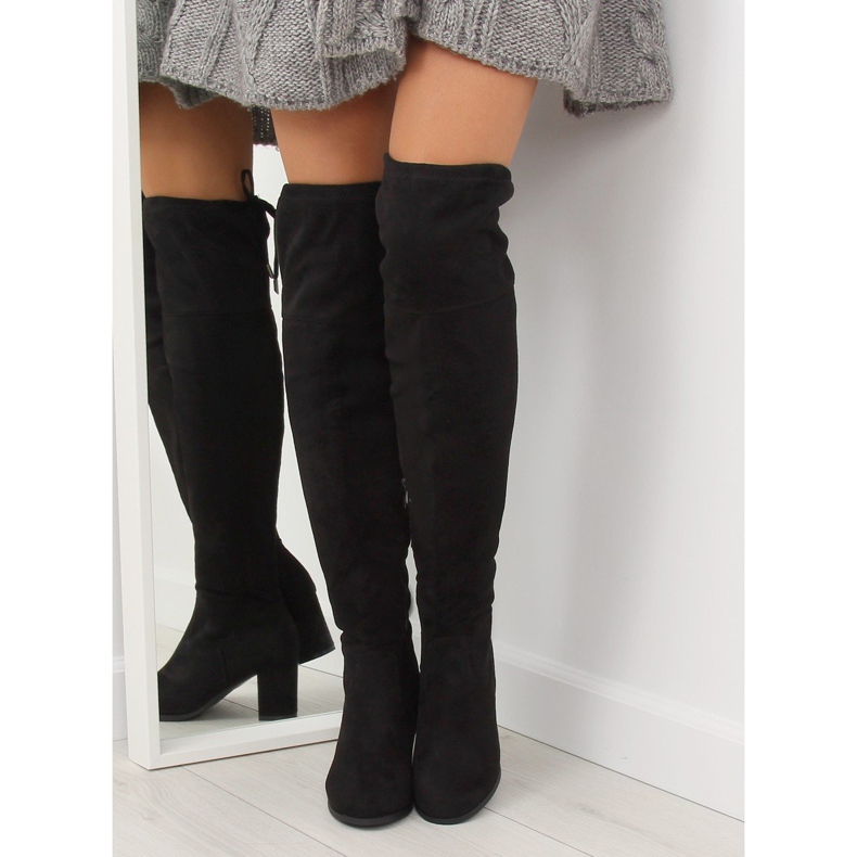 Botas negras de tacón PE186 Negro 1 Botas negras de tacón PE186 Negro 1