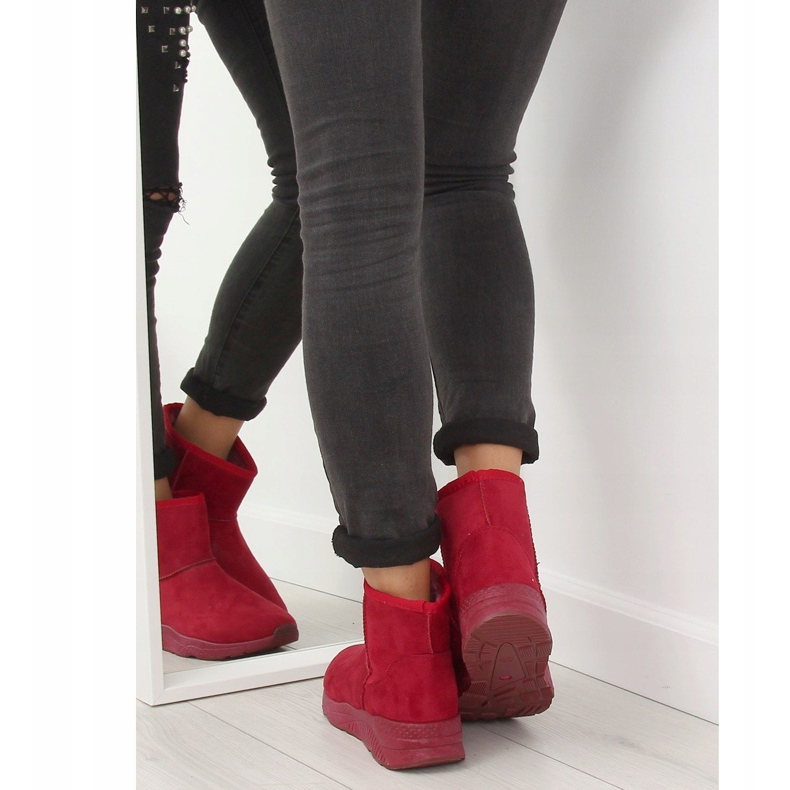 Botas de nieve burdeos para mujer D009 Red rojo 1