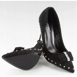 Negro nf-05p Alfileres negros con tachuelas y lazo 3