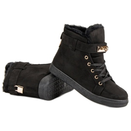 Zapatillas altas de ante negro 5