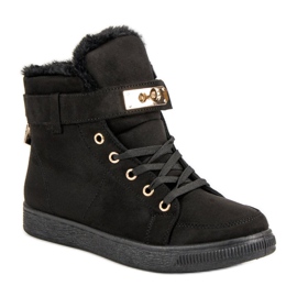 Zapatillas altas de ante negro 2