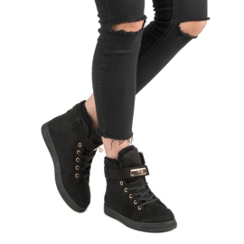 Zapatillas altas de ante negro 7