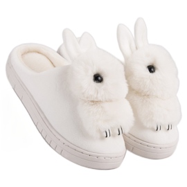 Pantuflas calientes blanco 6