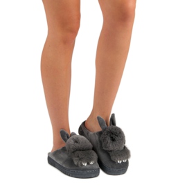 Pantuflas calientes gris 1 Pantuflas calientes gris 1