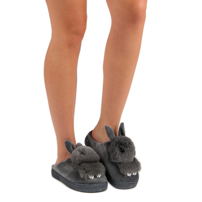 Pantuflas calientes gris 1 Pantuflas calientes gris 1