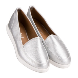 Mocasines plateados gris 4