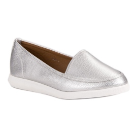 Mocasines plateados gris 1