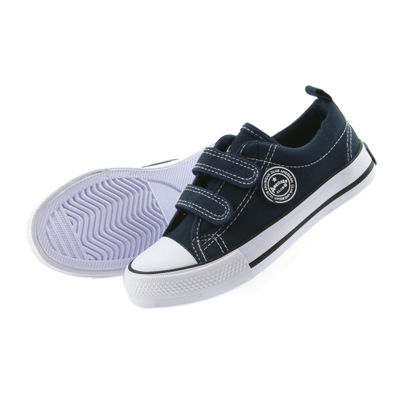 American Club Zapatillas americanas zapatos para niños zapatillas deportivas blanco azul marino 4