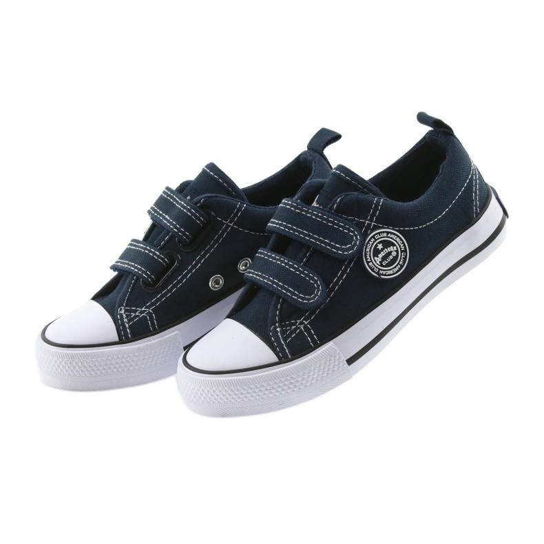 American Club Zapatillas americanas zapatos para niños zapatillas deportivas blanco azul marino 3