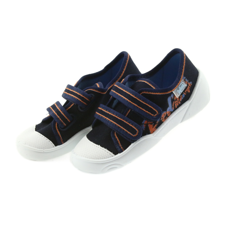 Befado zapatos de niños zapatillas zapatillas 907P094 azul marino naranja blanco 4