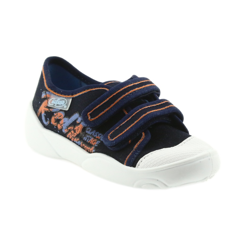 Befado zapatos de niños zapatillas zapatillas 907P094 azul marino naranja blanco 2