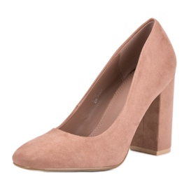Seastar Zapatos de tacón de ante en un pilar rosado 4