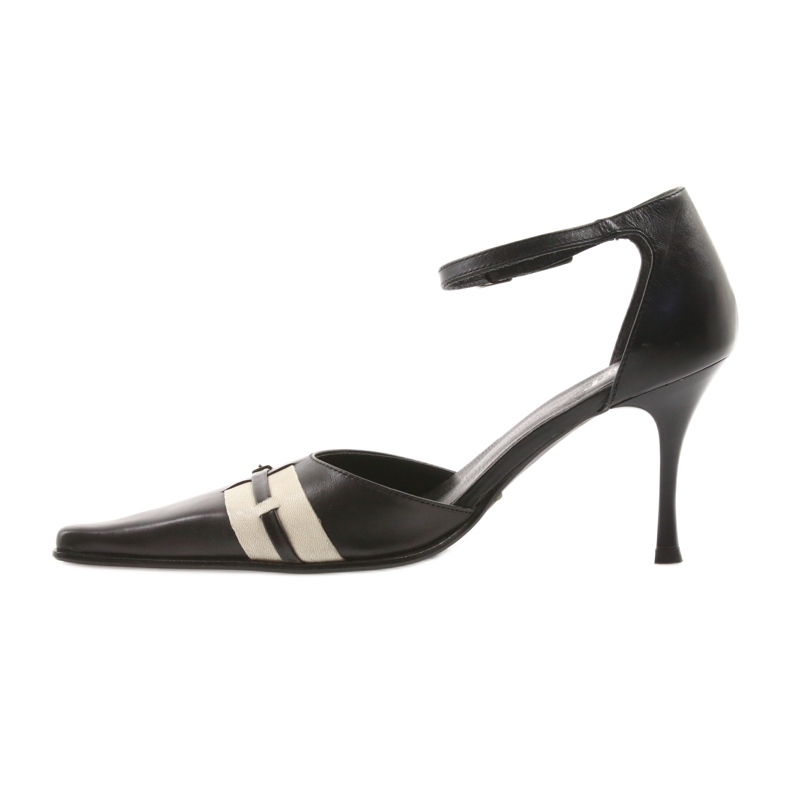 Eksbut Sandalias de cuero negro 076 en un alfiler 2 Eksbut Sandalias de cuero negro 076 en un alfiler 2