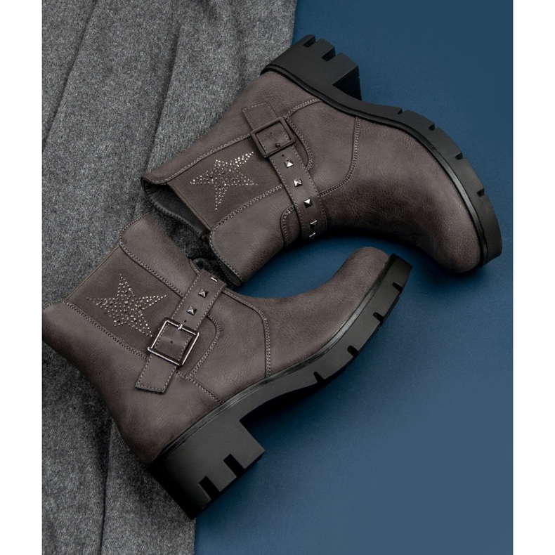 Groto Gogo Botas de rock en la plataforma gris 2