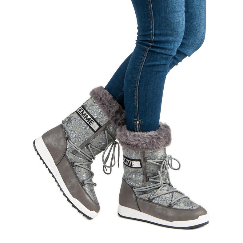Botas altas para la nieve gris 2 Botas altas para la nieve gris 2
