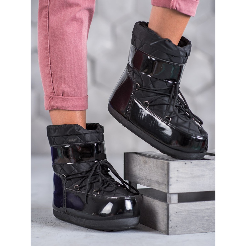 Botas de nieve de moda negro 2 Botas de nieve de moda negro 2