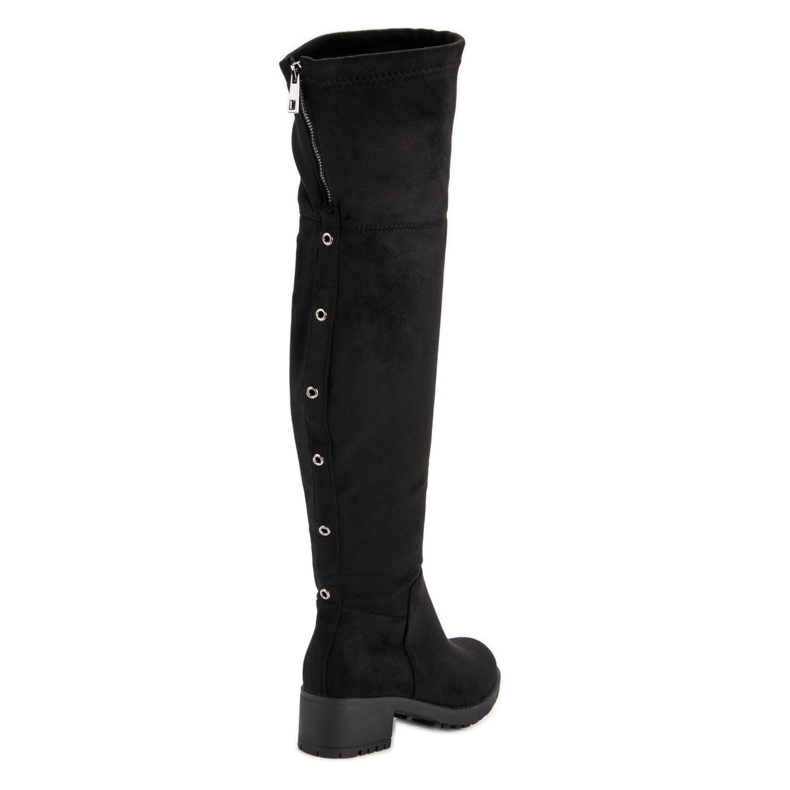 Super Me Botas de muslo en la plataforma negro 1 Super Me Botas de muslo en la plataforma negro 1