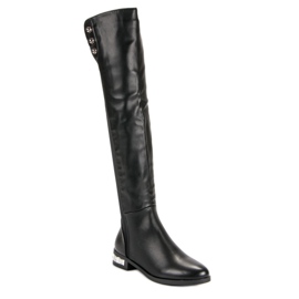 Super Me Botas negras sobre la rodilla negro 4
