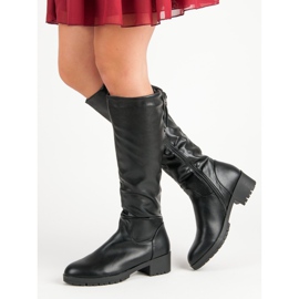 Super Me Botas cómodas hasta la rodilla negro 2