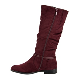 SDS Botas hasta la rodilla burdeos rojo 3