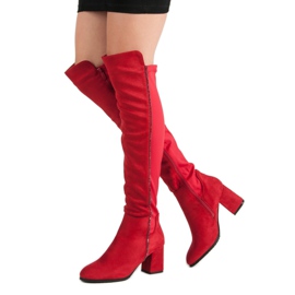 Super Me Botas de ante rojas rojo 3