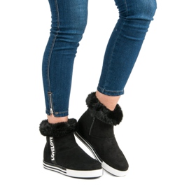 Ideal Shoes Zapatillas altas con aislamiento negro 7