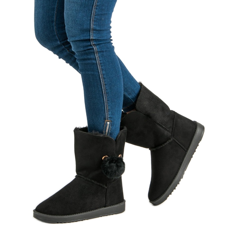 Mukluki con piel de oveja negro 1