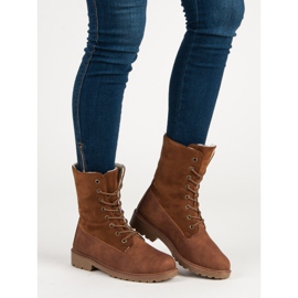 Super Me Botas con cordones marrón 5